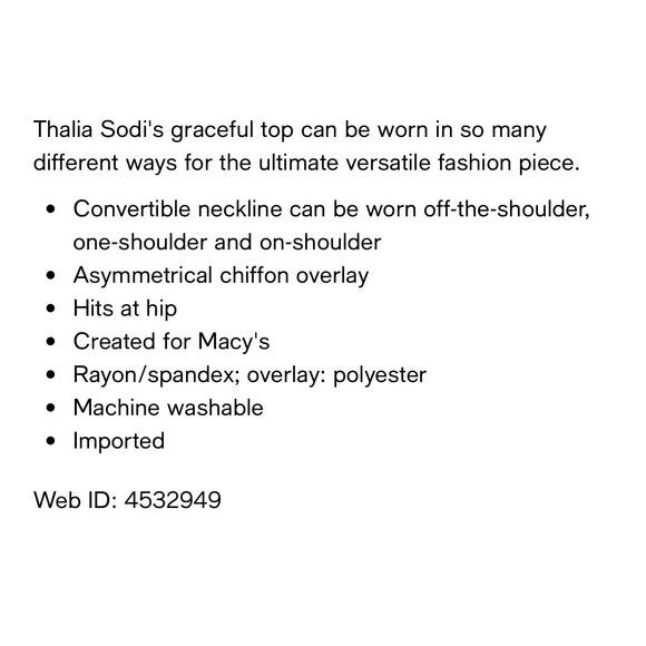 Thalia Convertible Off-The-Shoulder Top - Size XL**. - Picture 4 of 6